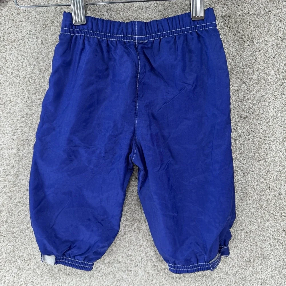 VTG Disney Pooh Tigger Baby Track Pants 3/6mo Lined Nylon Sport‎ Joggers Blue